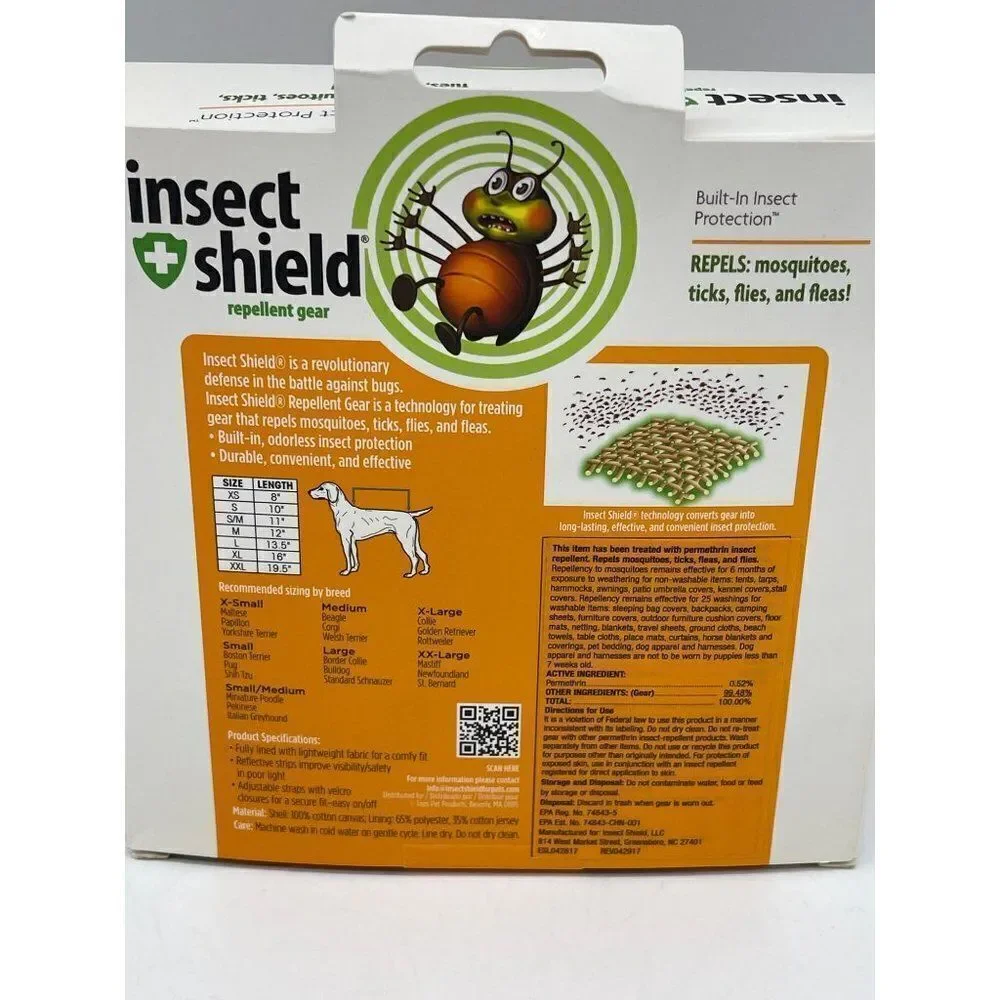 Insect Shield Repellent Gear Protective Safety Vest For Dogs